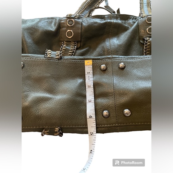 Joelle Hawkins Large Leather Army Green Shoulder & Crossbody Bag. - Picture 13 of 15